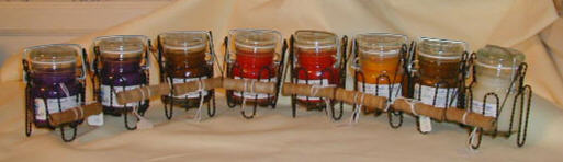 4 oz Miniature Bail Jars in Wire Holder with Wooden Handle